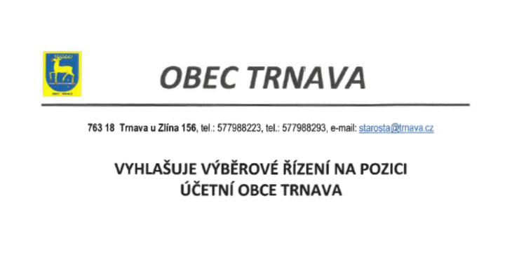 Výběrové řízení - účetní obce Trnava